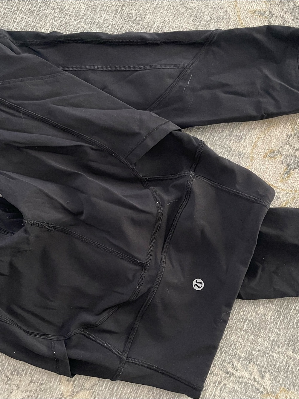 lululemon athletica Black Athletic Top with Reflective Logo